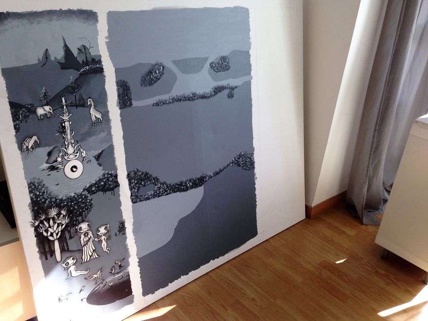 I Created My Own Version Of The Garden Of Earthly Delights Using Collage Technique