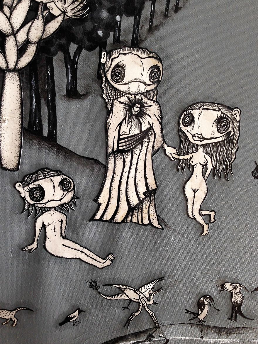 I Created My Own Version Of The Garden Of Earthly Delights Using Collage Technique I Created My Own Version Of The Garden Of Earthly Delights Using Collage Technique