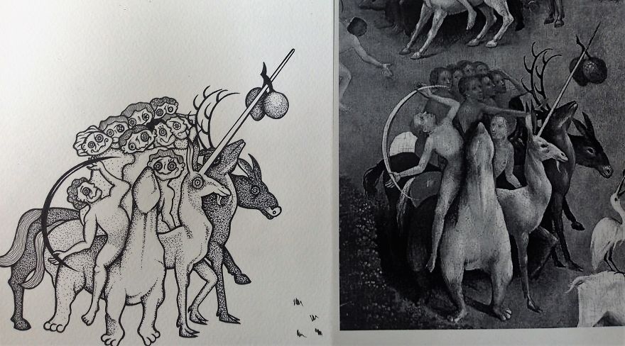 I Created My Own Version Of The Garden Of Earthly Delights Using Collage Technique I Created My Own Version Of The Garden Of Earthly Delights Using Collage Technique