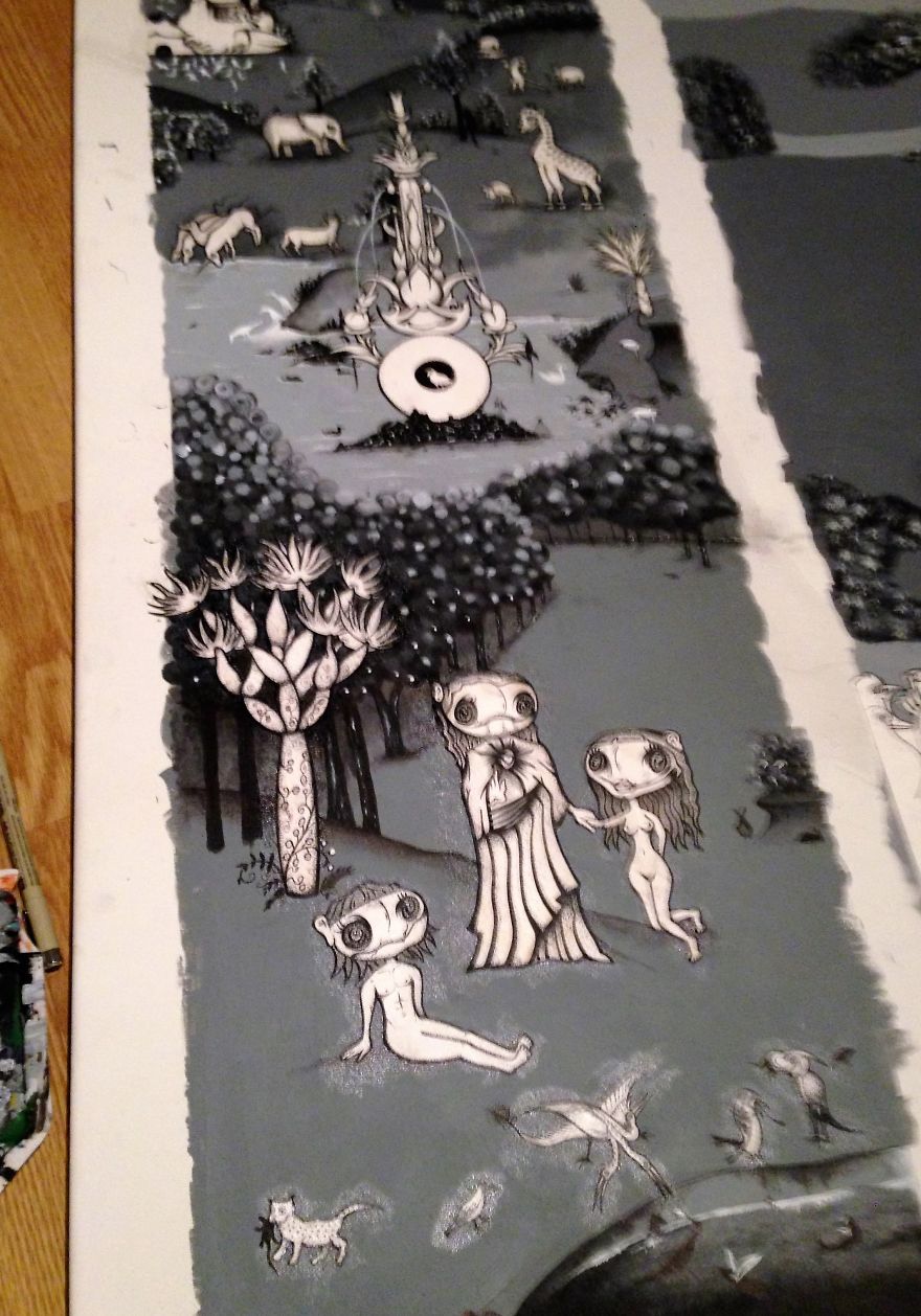 I Created My Own Version Of The Garden Of Earthly Delights Using Collage Technique I Created My Own Version Of The Garden Of Earthly Delights Using Collage Technique