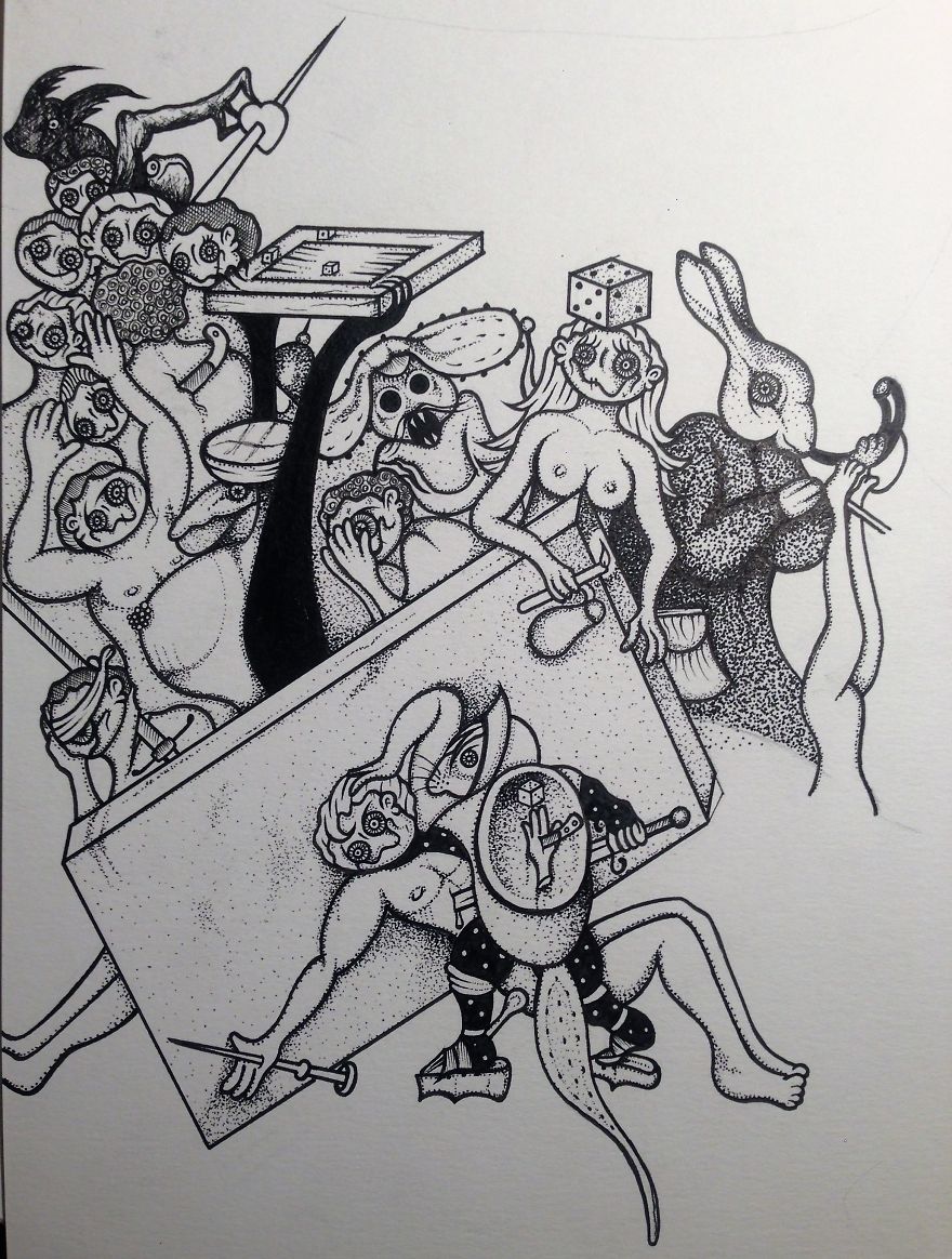 I Created My Own Version Of The Garden Of Earthly Delights Using Collage Technique