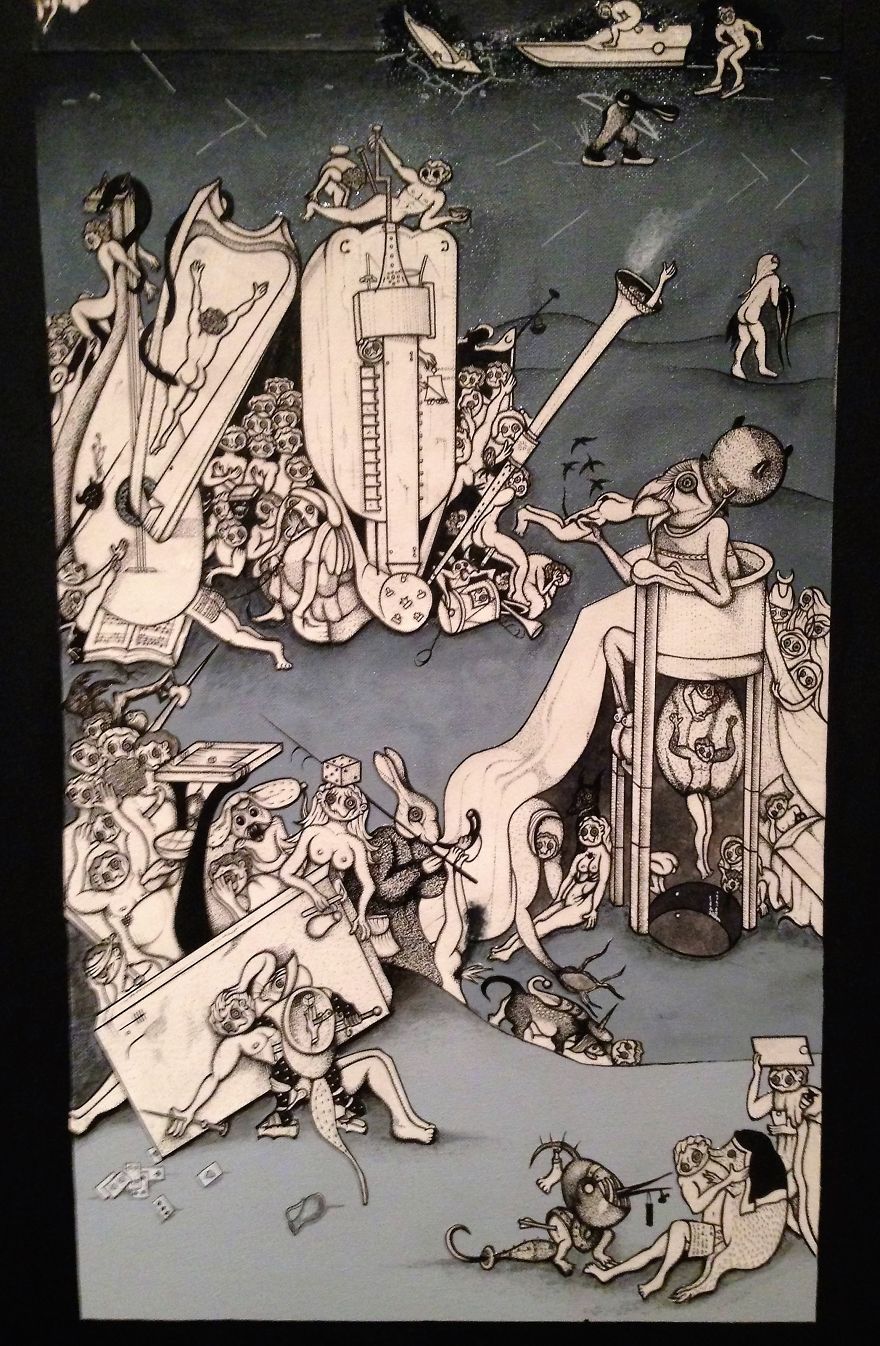 I Created My Own Version Of The Garden Of Earthly Delights Using Collage Technique I Created My Own Version Of The Garden Of Earthly Delights Using Collage Technique