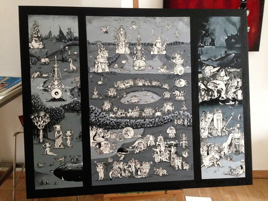 I Created My Own Version Of The Garden Of Earthly Delights Using Collage Technique