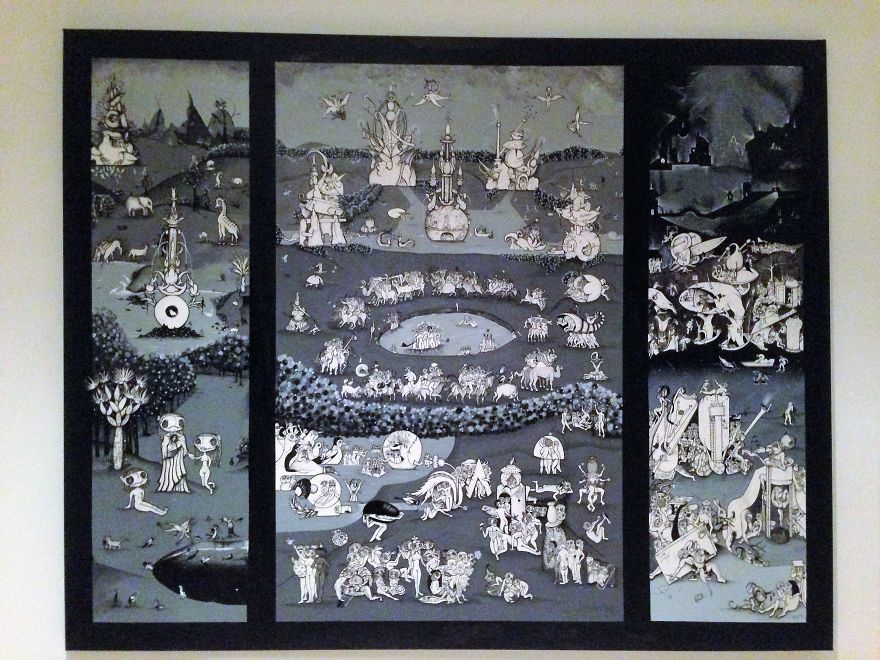 I Created My Own Version Of The Garden Of Earthly Delights Using Collage Technique I Created My Own Version Of The Garden Of Earthly Delights Using Collage Technique