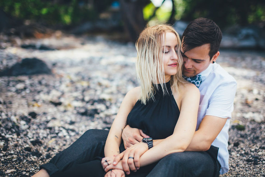We Did It! Black Wedding Dress & Lava Rocks Wedding In Hawaii We Did It! Black Wedding Dress & Lava Rocks Wedding In Hawaii