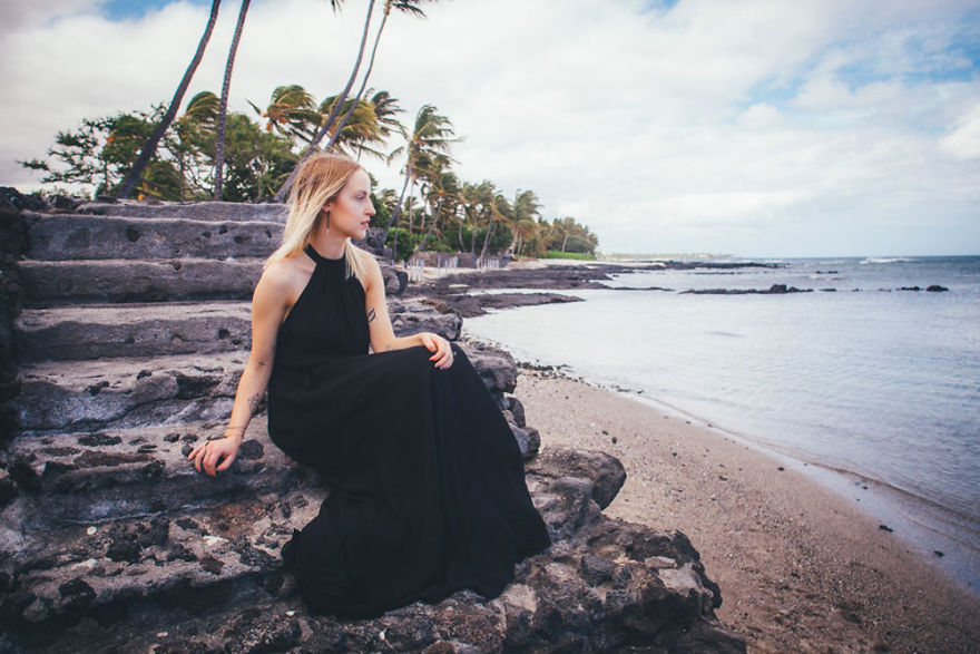 We Did It! Black Wedding Dress & Lava Rocks Wedding In Hawaii We Did It! Black Wedding Dress & Lava Rocks Wedding In Hawaii