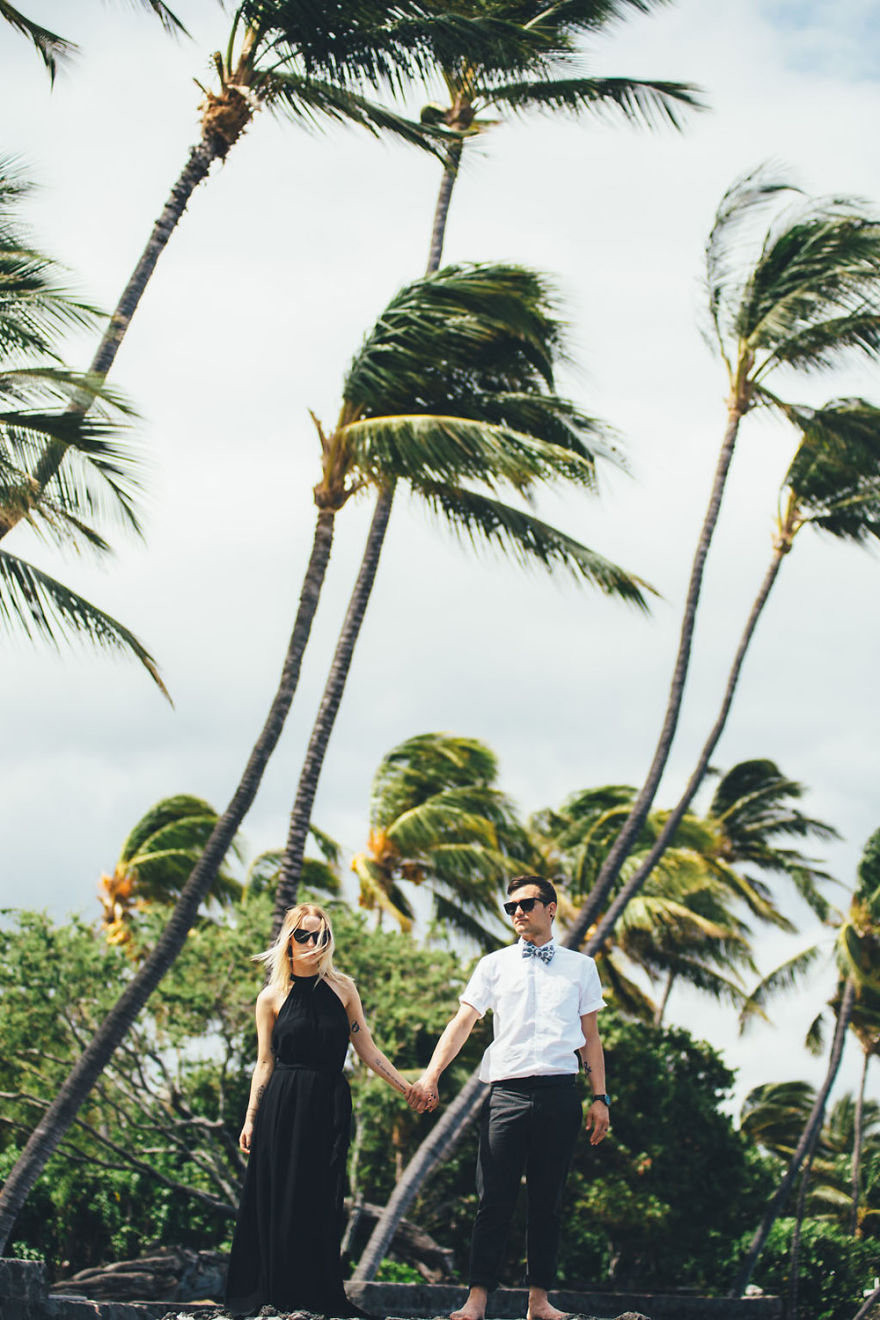 We Did It! Black Wedding Dress & Lava Rocks Wedding In Hawaii We Did It! Black Wedding Dress & Lava Rocks Wedding In Hawaii