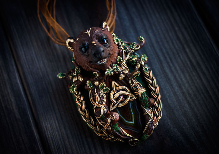 Magical Jewelry And
Creatures From Polymer Clay And Minerals