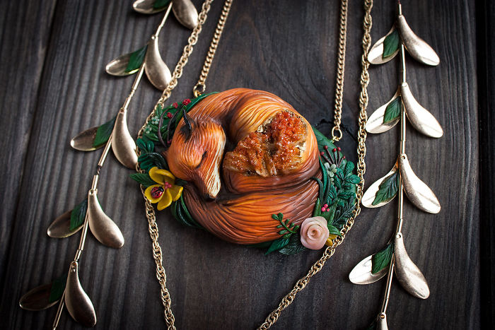 Magical Jewelry And
Creatures From Polymer Clay And Minerals
