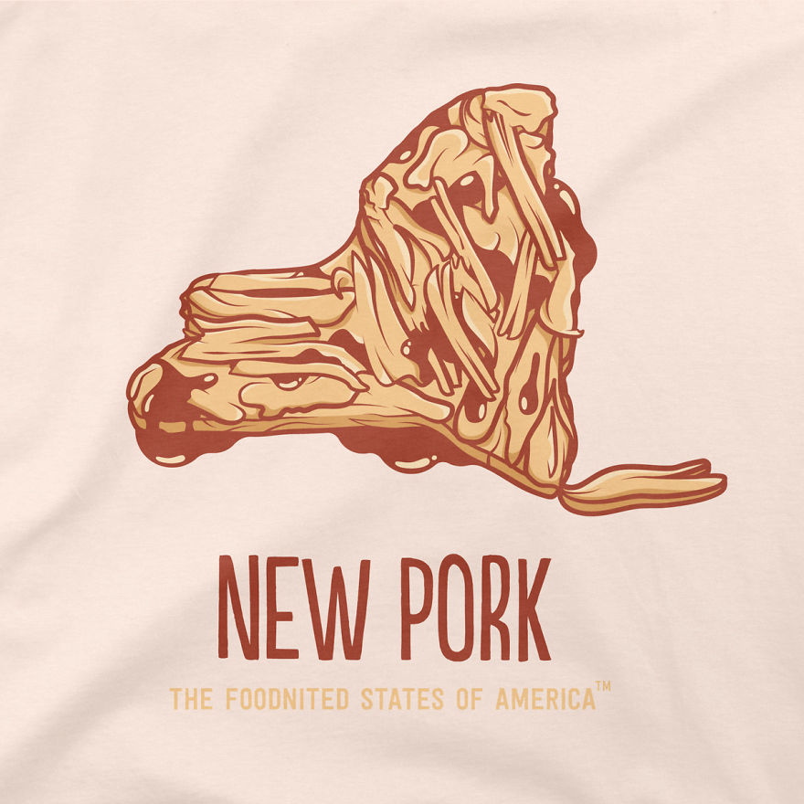 I Created An Illustration Series Of Food Puns Using The United States