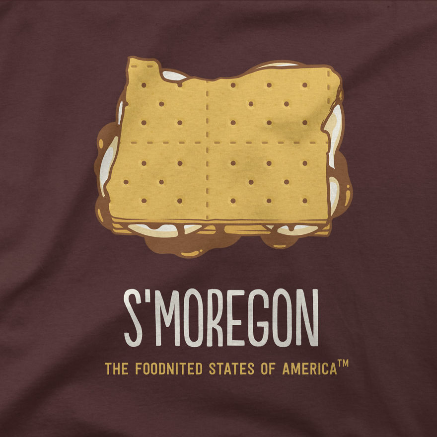 I Created An Illustration Series Of Food Puns Using The United States I Created An Illustration Series Of Food Puns Using The United States