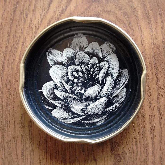 One Less Cap In The Trash! My China Ink Portraits On Bottle Caps