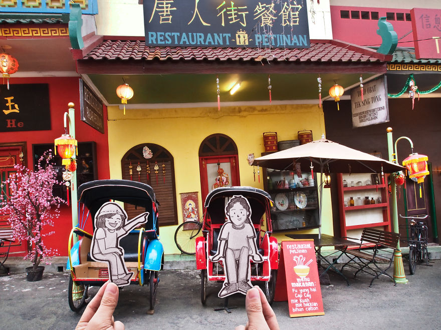 "becak", A Cycle Rickshaw That Is Common In Some Area In Indonesia, Especially In Chinatown