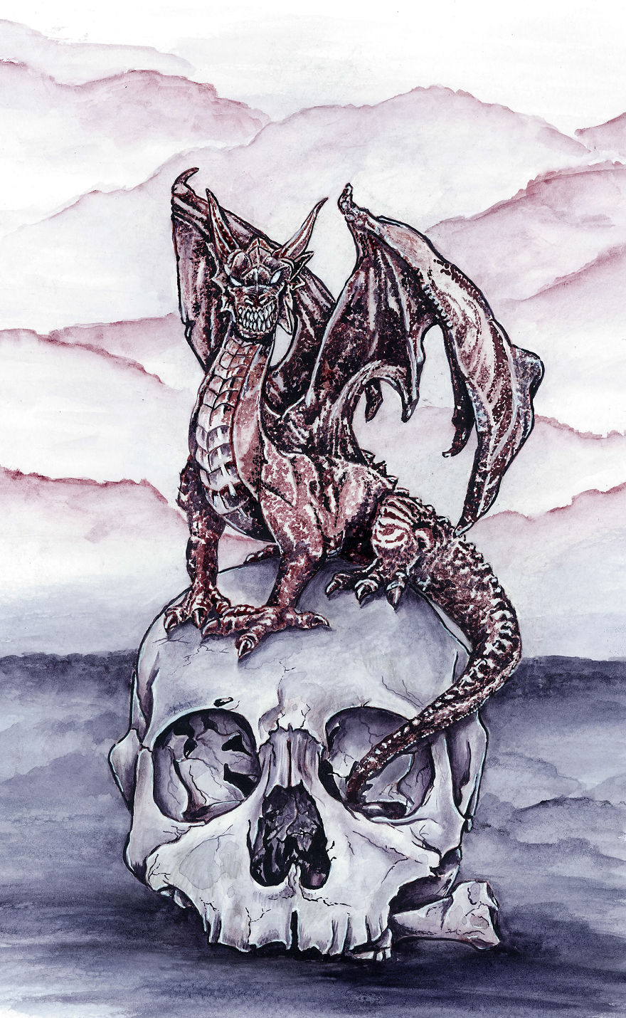 Baby Dragon Resting. Wine: Baco Noir, Shiraz