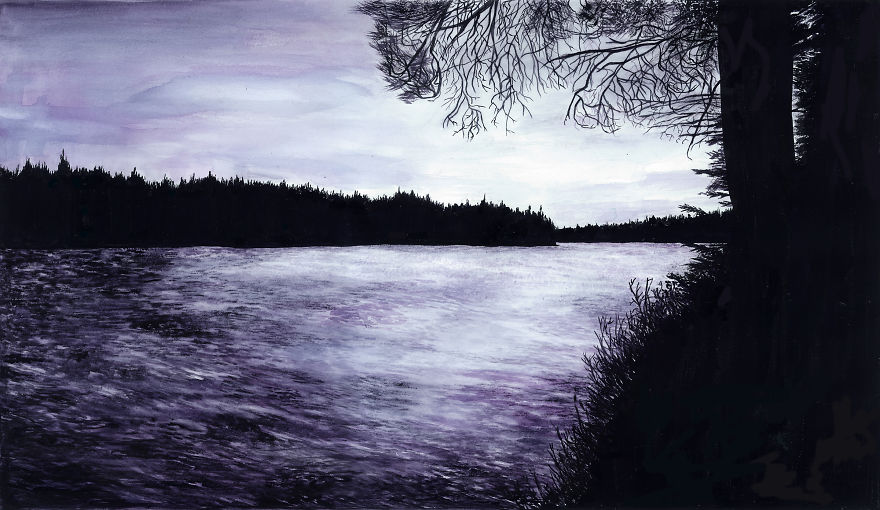 Kenneth Lake, Algonquin Park. Wine: Baco Noir