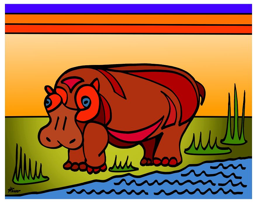 I Created A Unique Series Of Abstract Animals By Combining Traditional Ink Drawing With Digital Editing