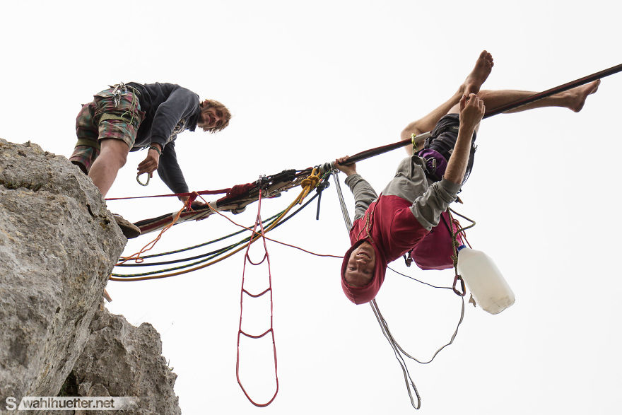 We Created An 80-Meter-Long Hammock Caravan 200m Above The Canyon We Created An 80-Meter-Long Hammock Caravan 200m Above The Canyon