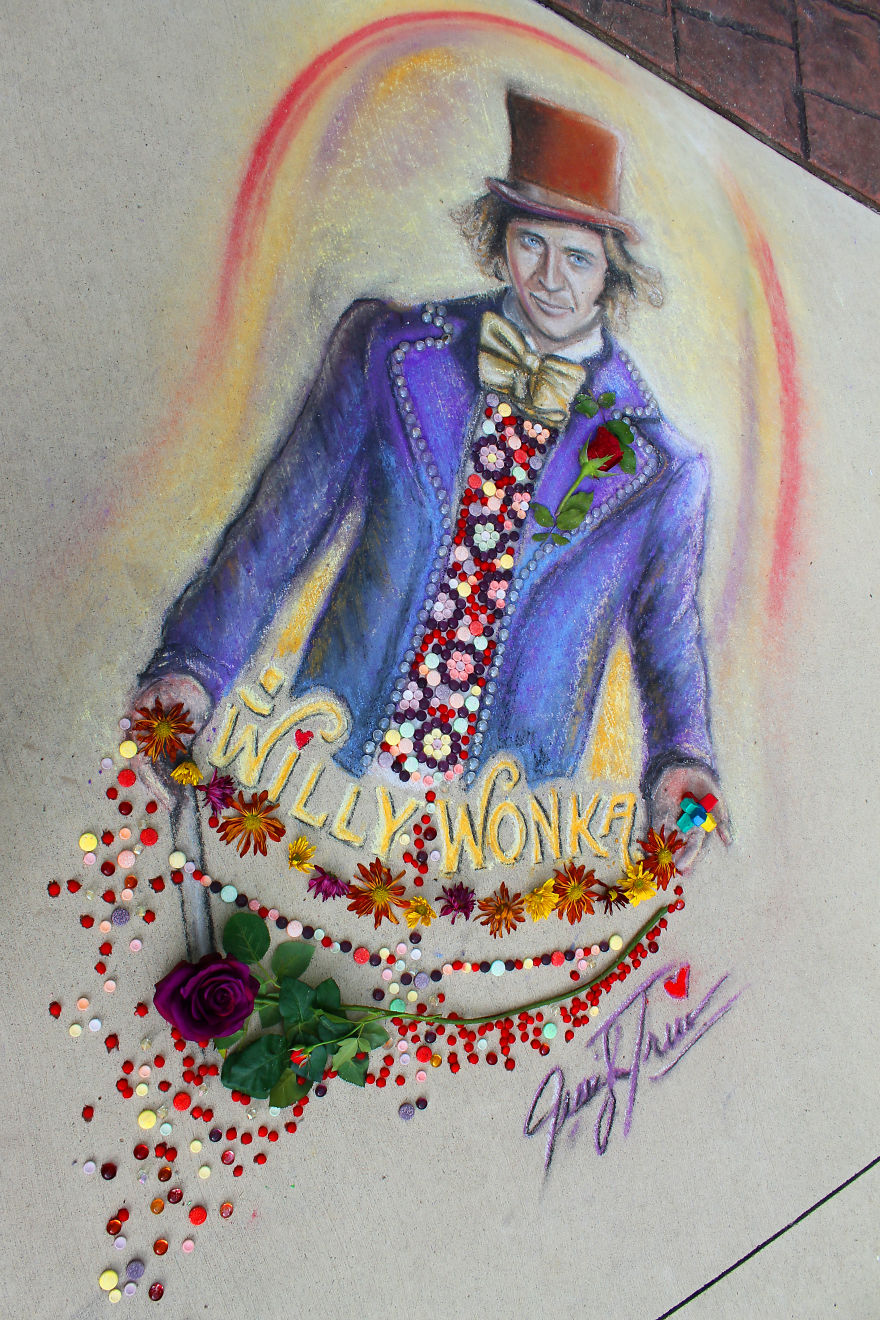 Willy Wonka Chalk Art That I Made With Real Candy Willy Wonka Chalk Art That I Made With Real Candy