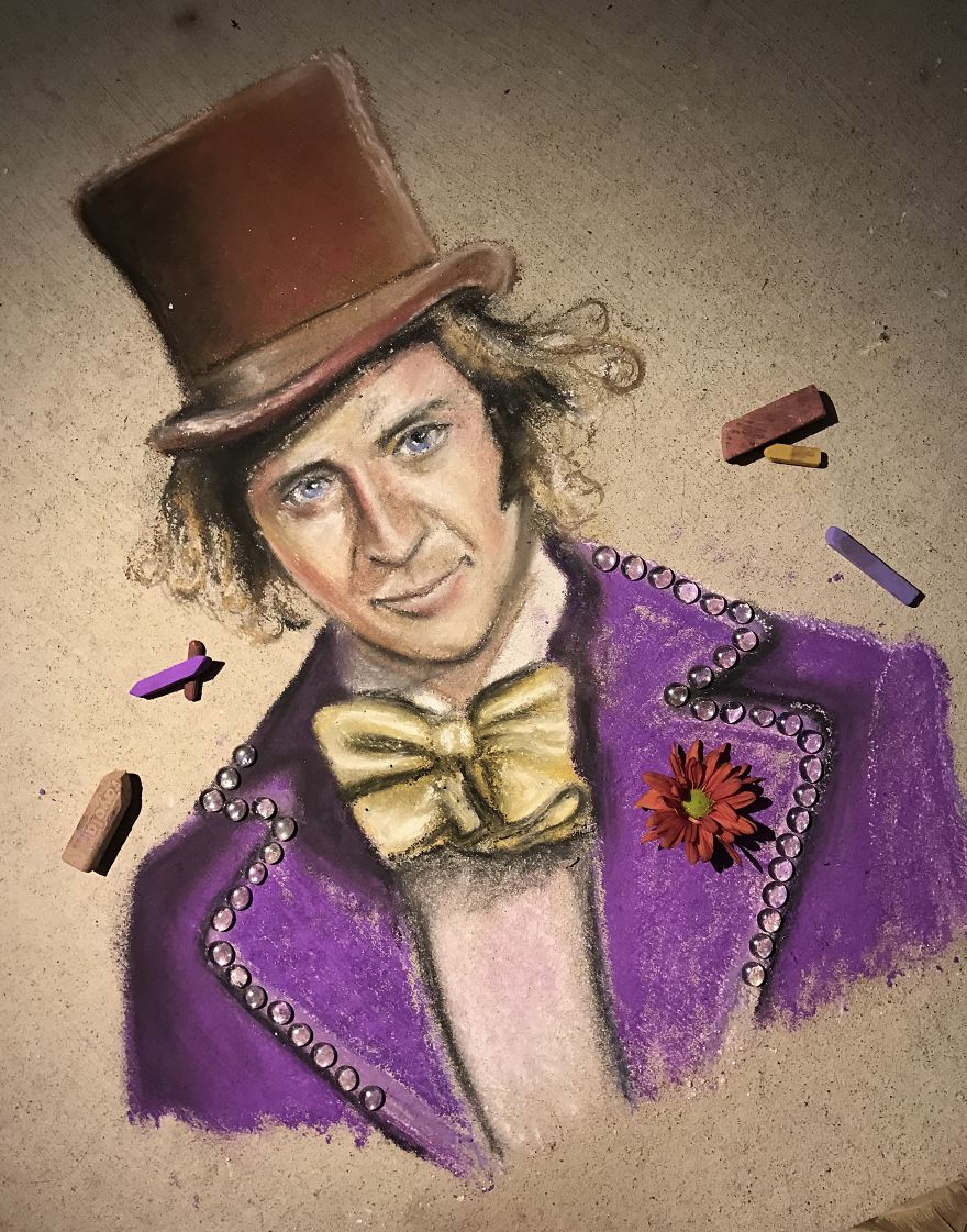 Willy Wonka Chalk Art That I Made With Real Candy