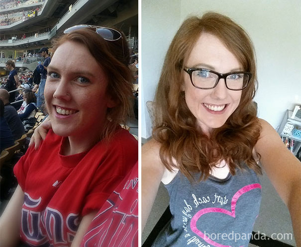 Before-and-after images showing the transformation when you stop drinking.