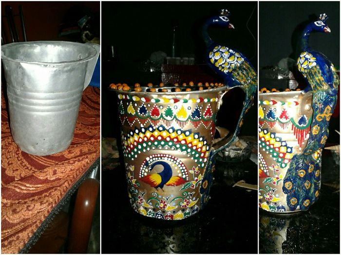I Transformed This Old Jug Into A New Peacock Jug