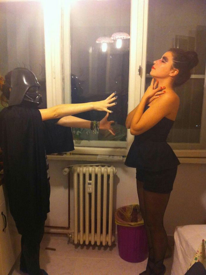 Me (black Swan) And My Friend (darth Vader)