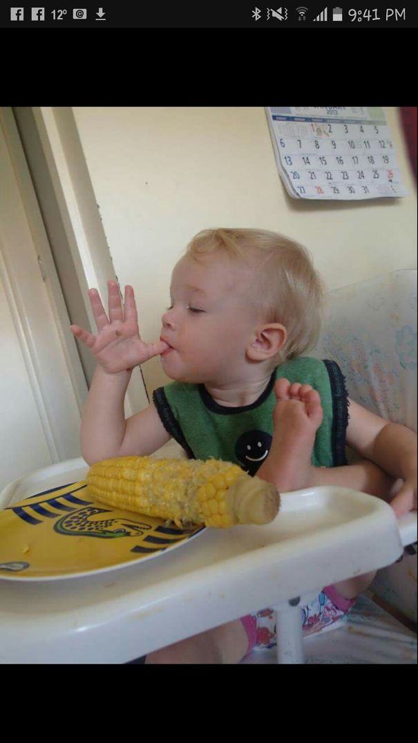 Bub. First Corn Cob. Had To Be Done In Style