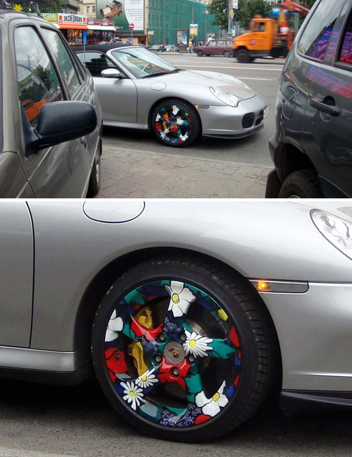 Wheels Painted With Flowers