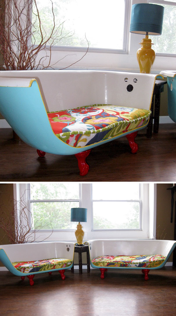 You Can Turn Your Old Bath Tub Into A Lovely Couch
