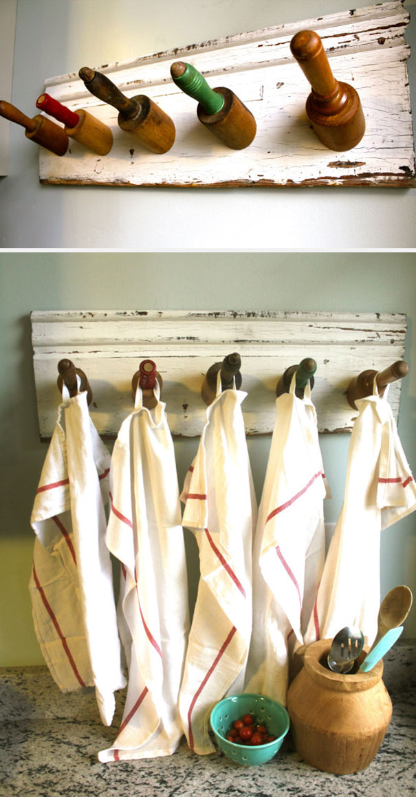 You Can Make A Hook Rack From Old Rolling Pins