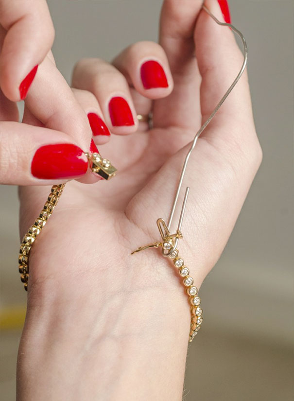 Use A Paper Clip To Help Put On A Bracelet When You Don't Have Anyone Around To Help You