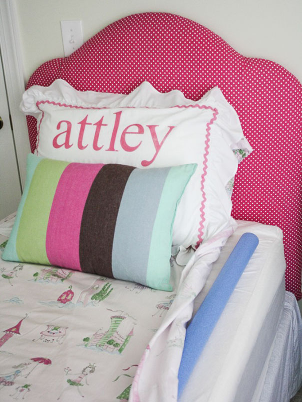 Place A Pool Noodle Under The Fitting Sheet To Avoid Toddlers And Kids From Falling Out Of Beds