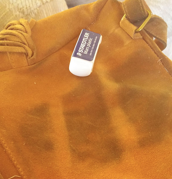 Use An Eraser To Clean Your Dirty Suede