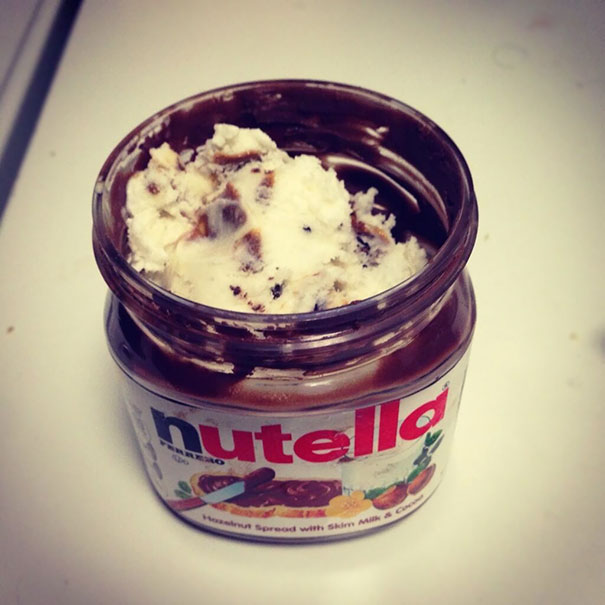 Finish Your Empty Nutella Jar With Ice Cream