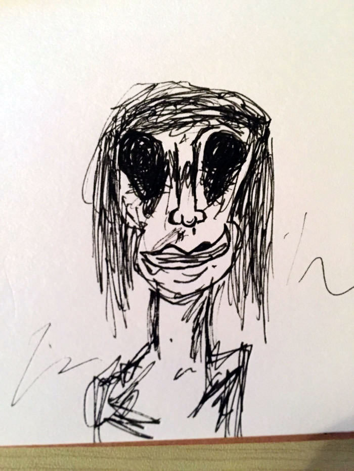 Scary drawing of a woman 