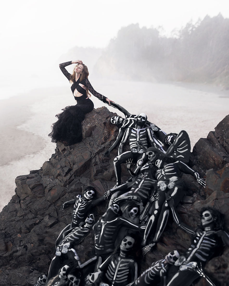 We Painted 20 Models Like Skeletons To Tell A Story Of Love, Just In Time For Halloween We Painted 20 Models Like Skeletons To Tell A Story Of Love, Just In Time For Halloween