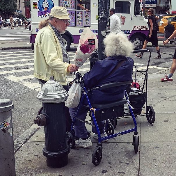 Giving Flowers Because She Loves Them