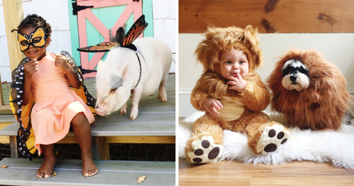 My Kids And Their Pets Matched Costumes This Halloween