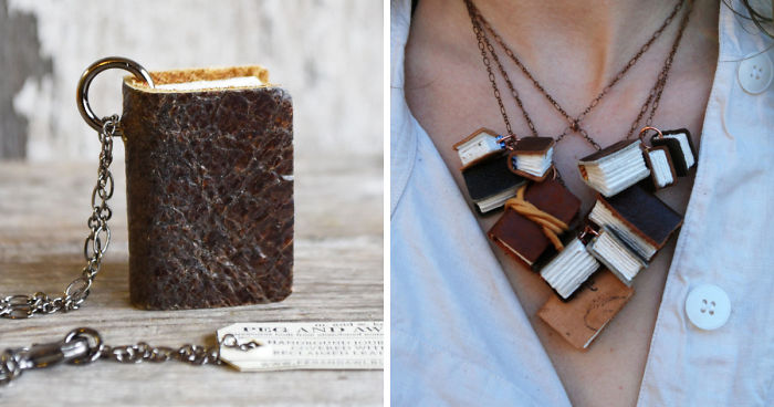 My Friend Makes Miniature Notebooks That You Can Wear As A Library Around Your Neck