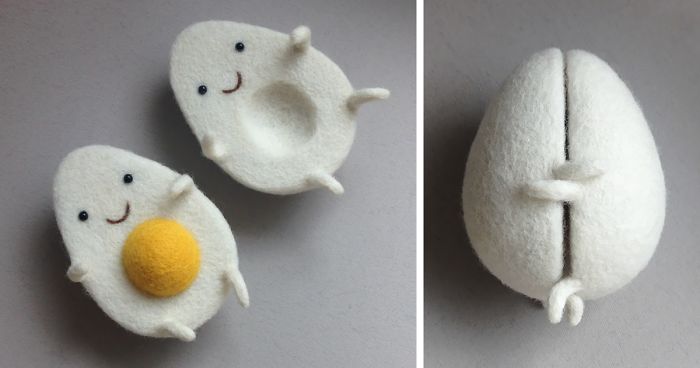 Egg Love and Other Felted Wool Sculptures By Ukrainian Artist Hanna Dovhan