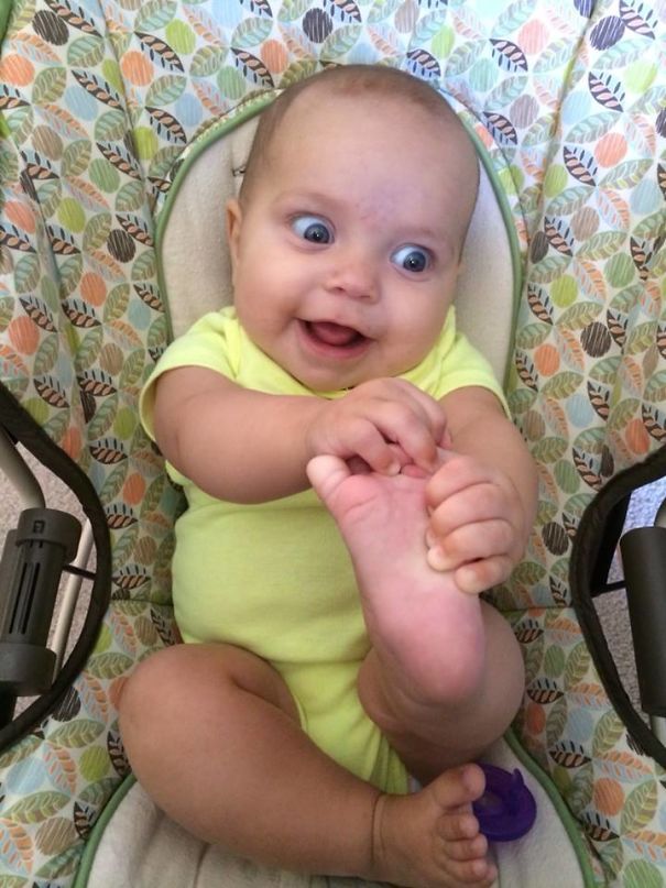 A Friend's Newly Born Daughter Discovering Her Foot