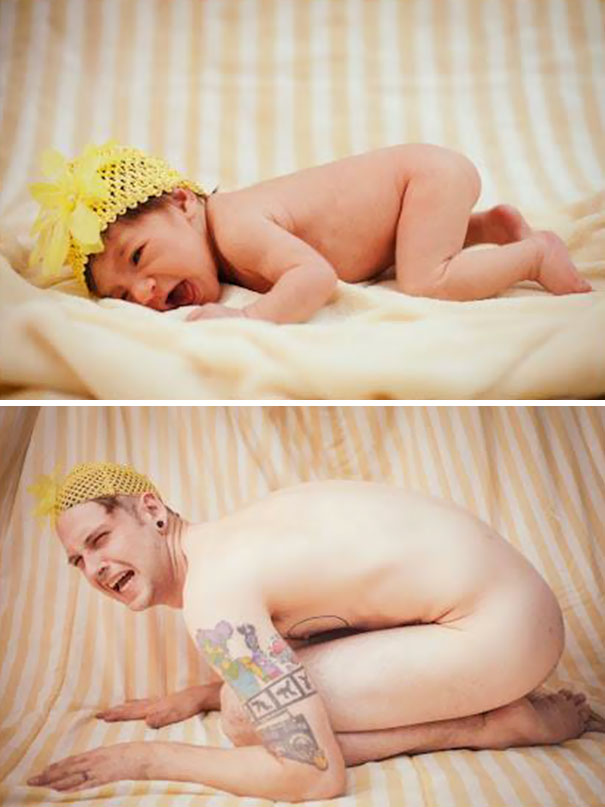 I'm Starting To See The Similarities Between My Friend And His Newborn