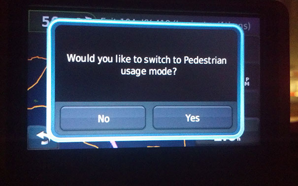 Stuck In Traffic And My Gps Decides It's A Good Time To Be A Smart Ass