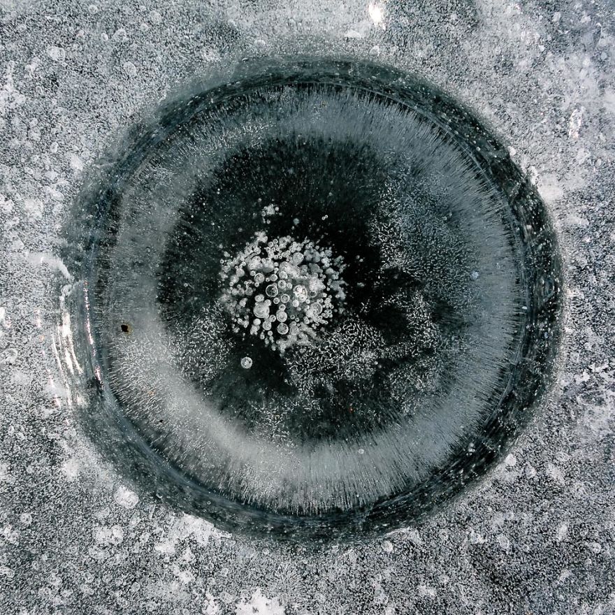 Instead Of Ice Fishing I Take Photos Of Ice Fishing Holes.