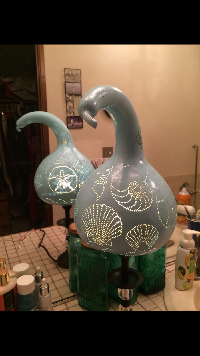I Made These Seashell Gourd Lamps