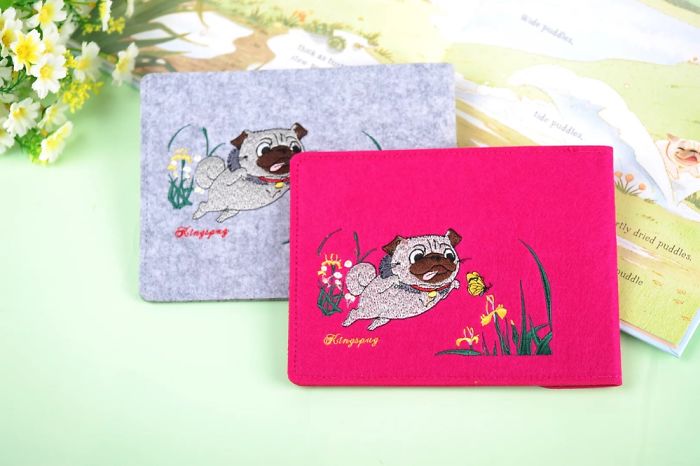 I Design All These Felt Products With Pug Embroidery