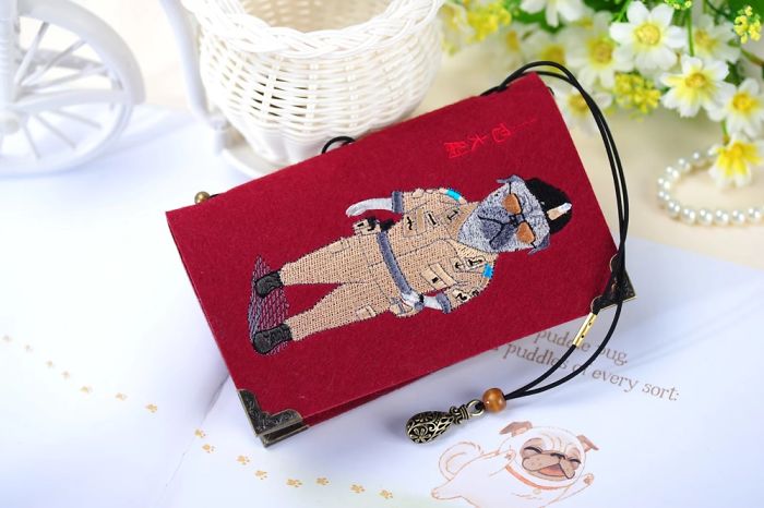 I Design All These Felt Products With Pug Embroidery