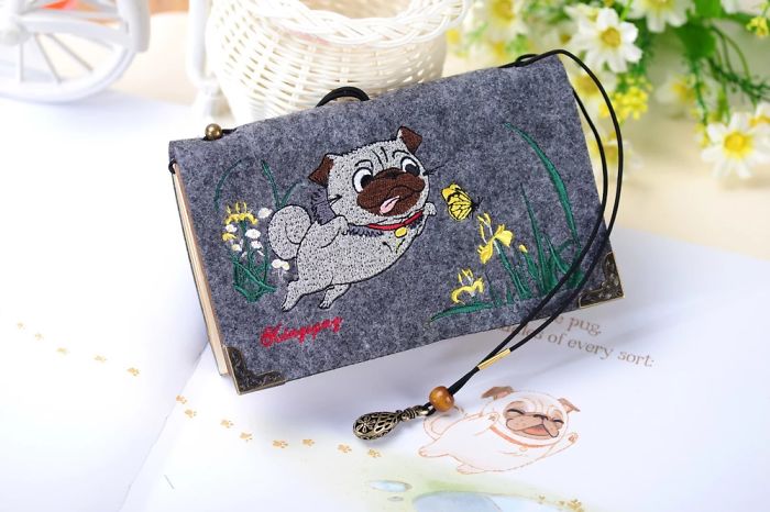 I Design All These Felt Products With Pug Embroidery