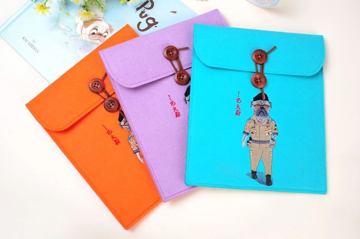 I Design All These Felt Products With Pug Embroidery