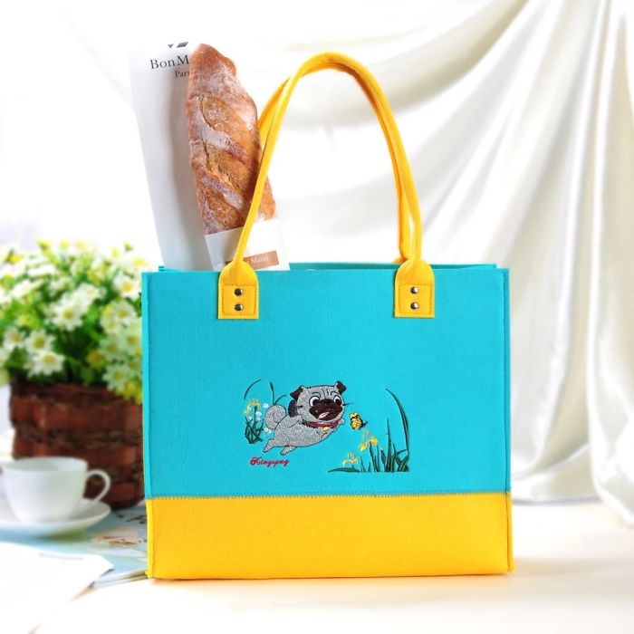 I Design All These Felt Products With Pug Embroidery
